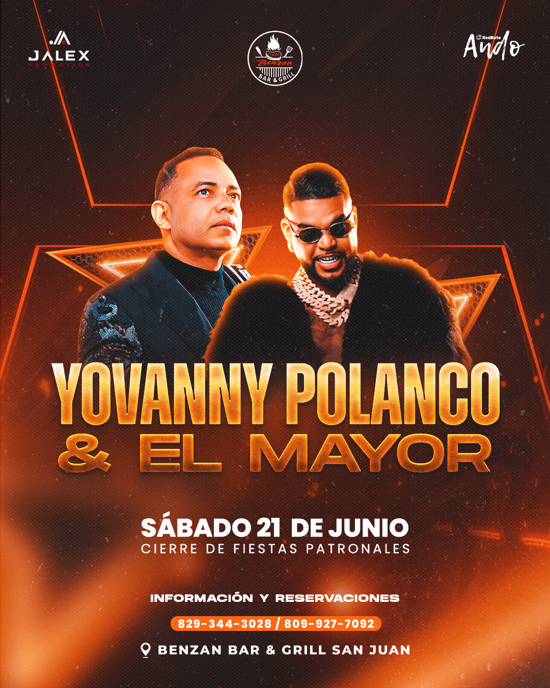Yovanny Polanco y El Mayor llegan a Benzan Bar & Grill para dar cierre a las Fiestas Patronales de San Juan de la Maguana